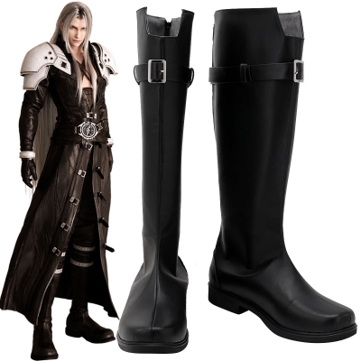 Final Fantasy VII Remake FF7 Sephiroth Black Shoes Cosplay Boots