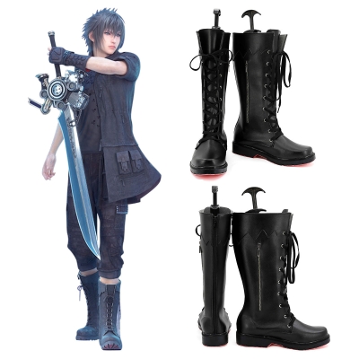 Final Fantasy XV FFXV Noctis Lucis Caelum Black Shoes Cosplay Boots