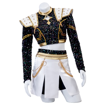 Kpop Demon Hunters Zoey Golden Black Dance Outfit Cosplay Costume-No Boots