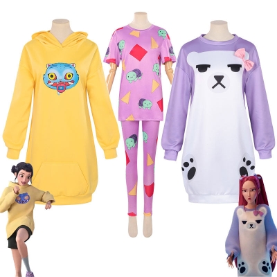 Kpop Demon Hunters Zoe Mira Pajamas Adult Kids Cosplay Costume
