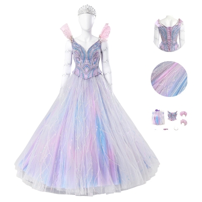 Wicked For Good Glinda Fairy Purple Cosplay Costume Prom Dress Halloween Outfit