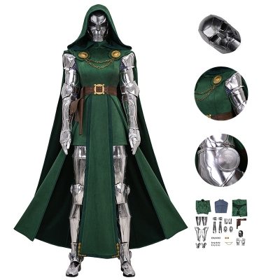 Doctor Doom Woman's Cosplay Costume Dr. Victor von Doom Halloween Outfit