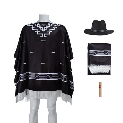 A Fistful of Dollars Clint Eastwood Cosplay Costume Black Cape With Hat