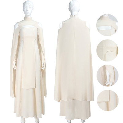 Star Wars Sheltay Retrac Cosplay Costume White Dress Halloween Suit