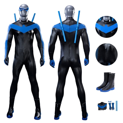 Dick Grayson Nightwing Cosplay Costume Nightwing Leather Jumpsuit