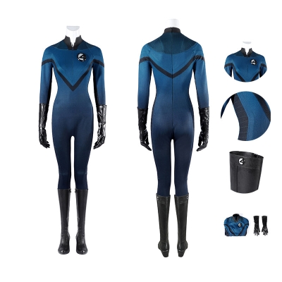 Fantastic Four 2005 Invisible Woman Cosplay Costume Susan Storm Halloween Outfit