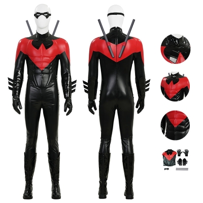 New 52 Comic Nightwing Dick Grayson Cosplay Costume Red Suit Cosplay