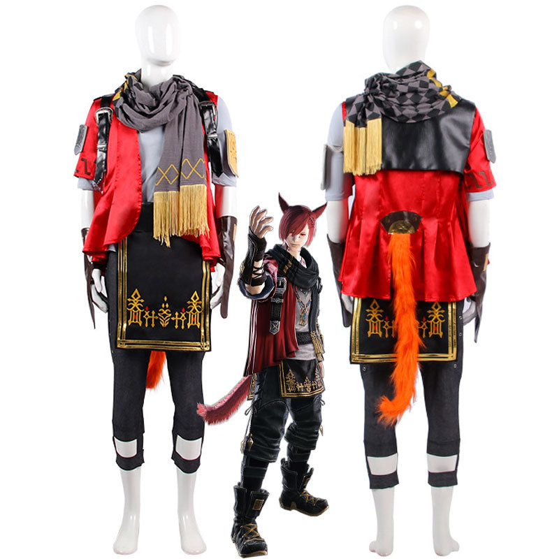 Final Fantasy XIV: Endwalker G’raha Tia Red Cat Cosplay Costume