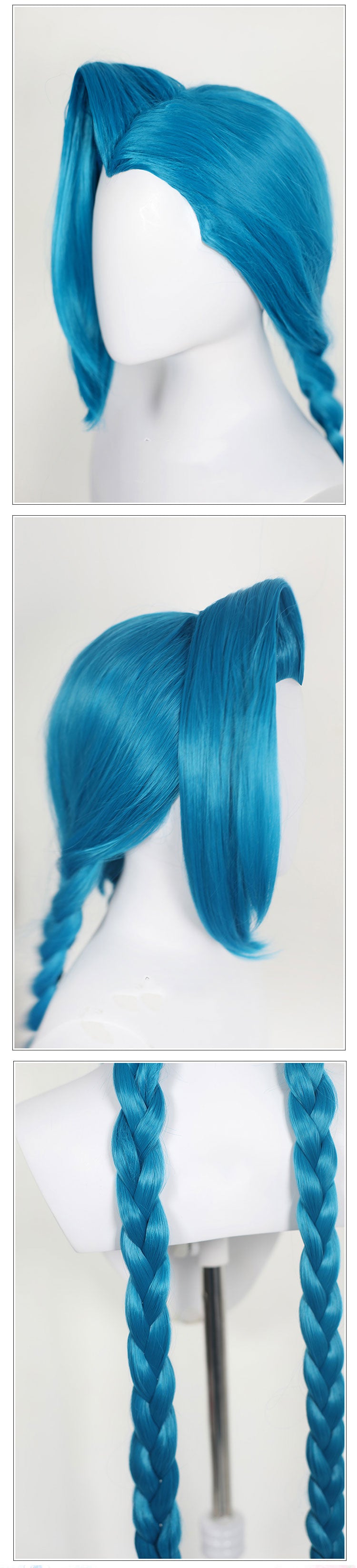 LOL Jinx Long Blue Bunches Cosplay Wigs