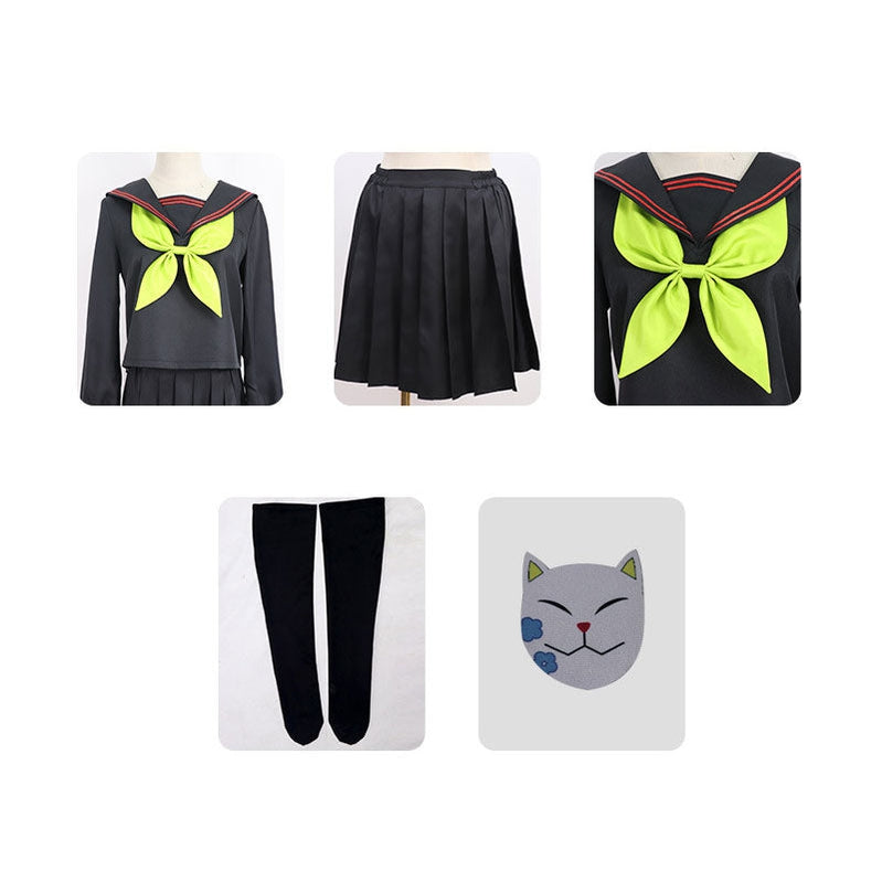 Demon Slayer Kimetsu no Yaiba Nezuko Kamado Makomo School Uniform Cosplay Costumes