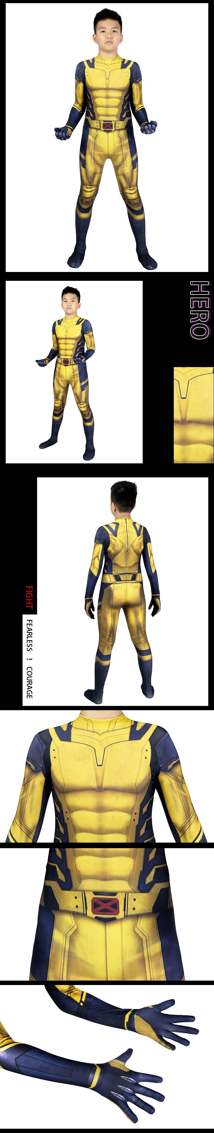 Deadpool 3 Wolverine Kids Jumpsuits Cosplay Costume