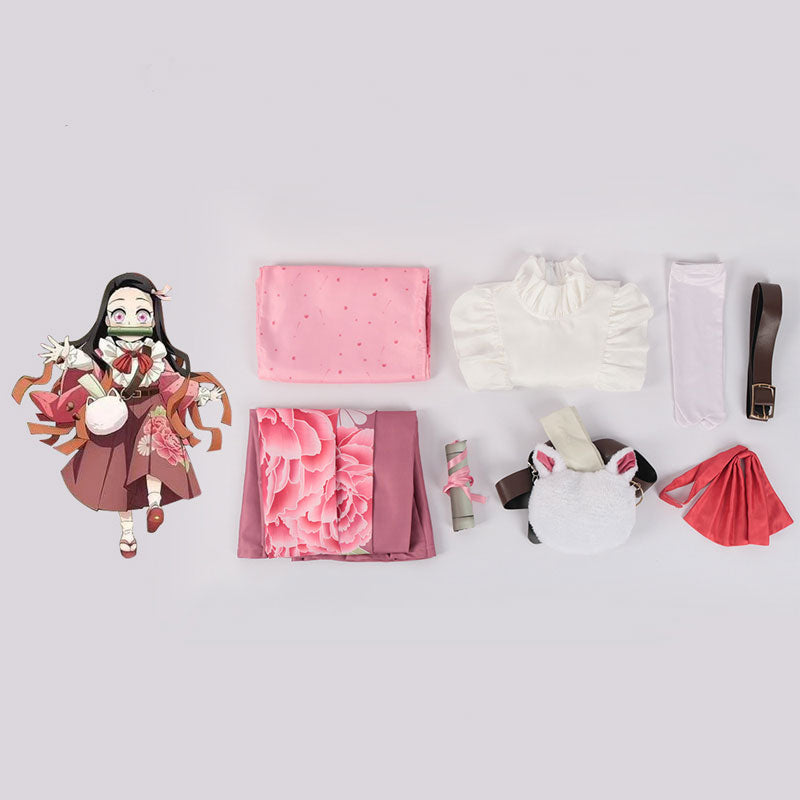 Demon Slayer Kimetsu no Yaiba Nezuko Kamado Cosplay Costume