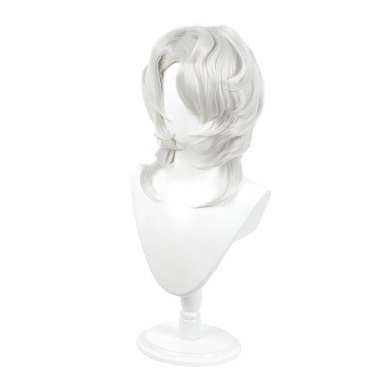 Demon Slayer Kimetsu no Yaiba Rui Silver Curly Long Cosplay Wigs