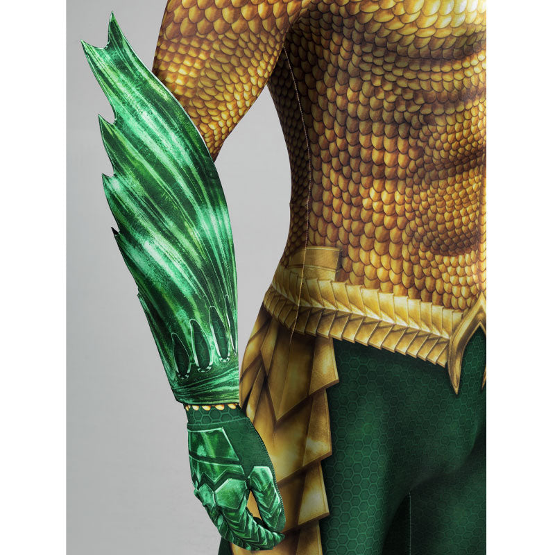 Aquaman 2 Arthur Curry Gold Jumpsuit Cosplay Costumes