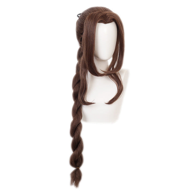 Final Fantasy VII Remake FF7 Aerith Gainsborough Long Brown Cosplay Wigs