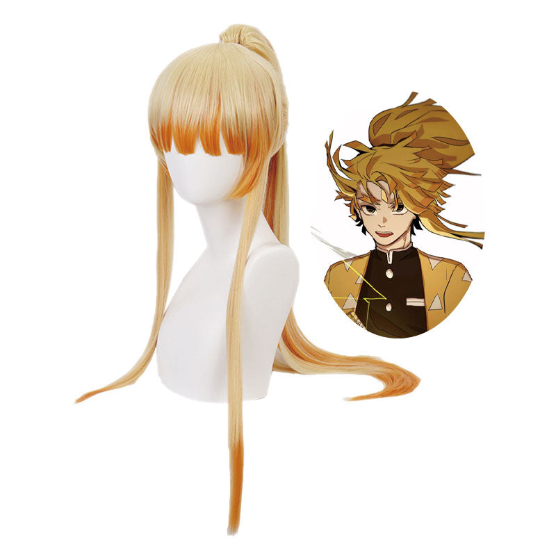 Demon Slayer: Kimetsu no Yaiba Zenitsu Agatsuma Long Ponytail Cosplay Wigs