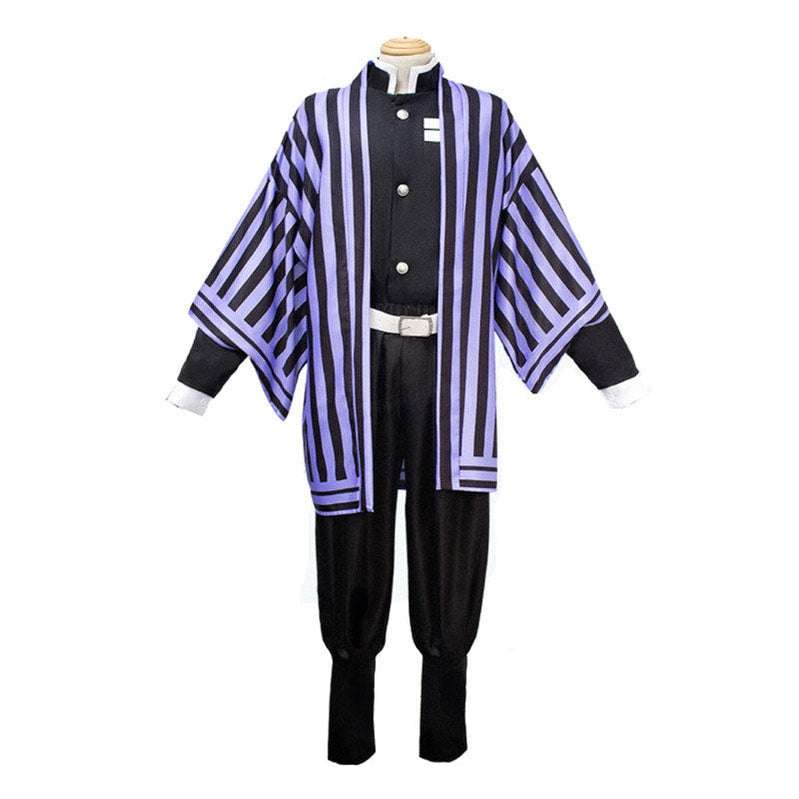 Demon Slayer Kimetsu no Yaiba Iguro Obanai Black White Cosplay Costumes
