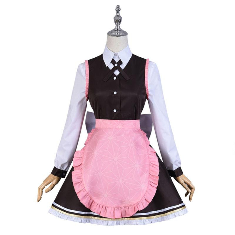 Demon Slayer Kimetsu no Yaiba Nezuko Kamado Maid Outfit Cosplay Costumes