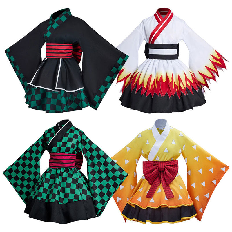 Demon Slayer Kimetsu no Yaiba Tanjiro Kamado Zenitsu Agatsuma Rengoku Kyoujurou Cosplay Costumes