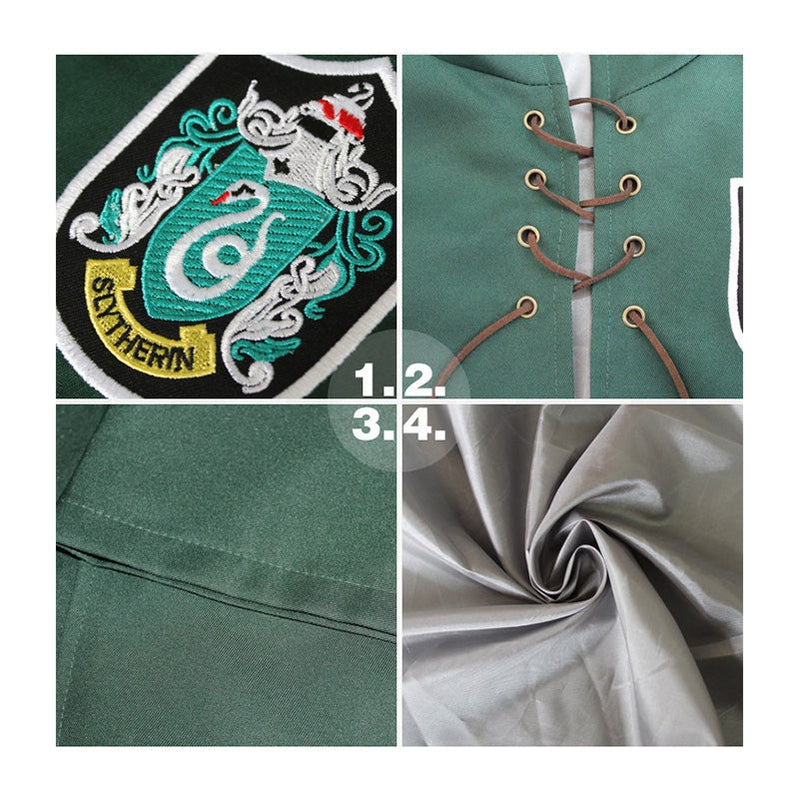 Harry Potter Hogwarts Slytherin Quidditch Team Cloak Cosplay Costume