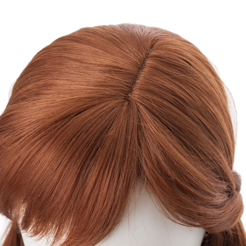 Movie Frozen 2 Princess Anna Brown Long Cosplay Wigs