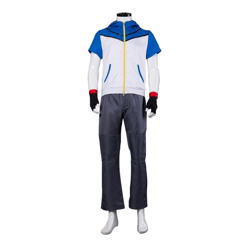 Pokemon Ash Ketchum Jacket Outfit Cosplay Costume with Free Hat