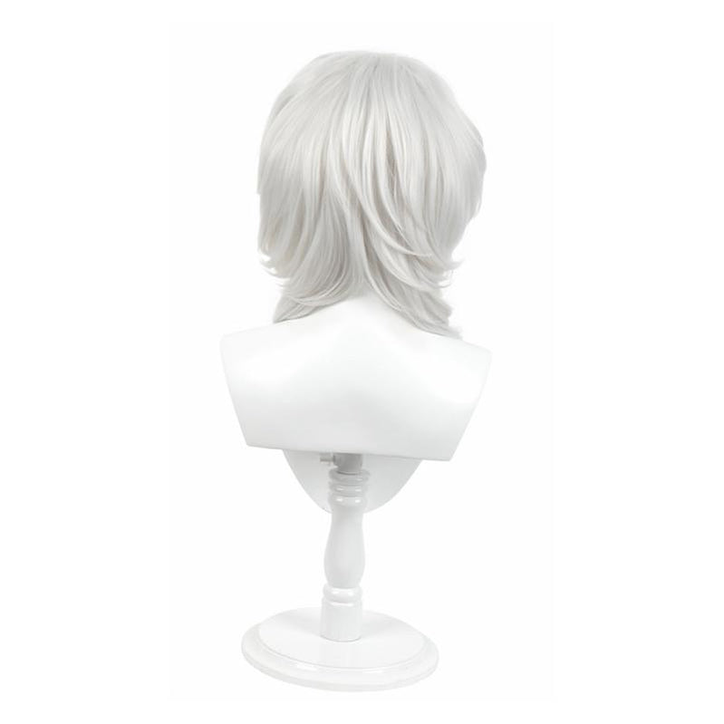 Demon Slayer Kimetsu no Yaiba Rui Silver Curly Long Cosplay Wigs