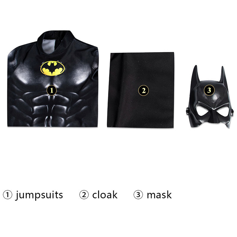 The Flash Batman Bruce Wayne Kids Jumpsuits Cosplay Costume