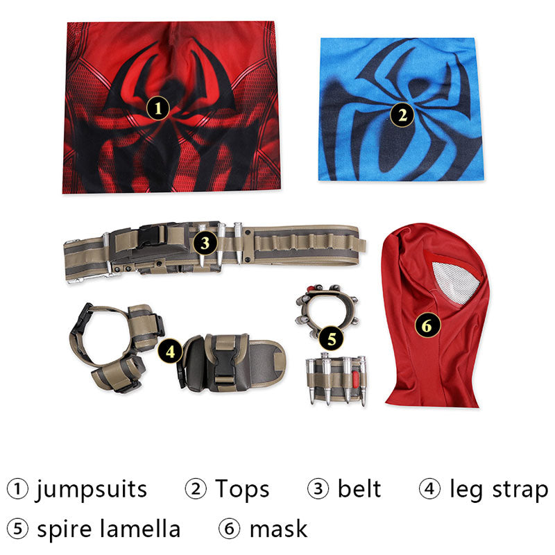 Spider-Man: Across The Spider-Verse Scarlet Spider Ben Reilly Jumpsuit Cosplay Costumes