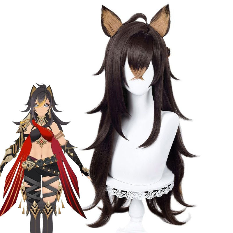 Genshin Impact Dehya Cosplay Wigs With Props
