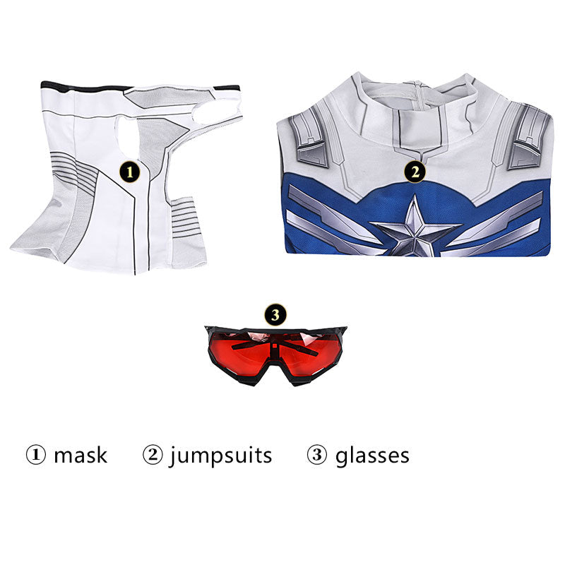 The Falcon and The Winter Soldier Sam Wilson New Captain America Jumpsuit Cosplay Costumes