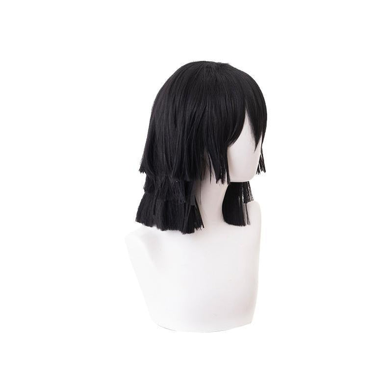 Demon Slayer Kimetsu no Yaiba Iguro Obanai Short Layer Black Cosplay Wigs