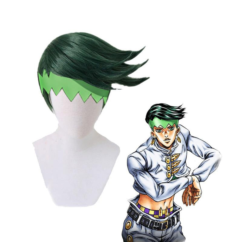 JoJo's Bizarre Adventure Diamond is Unbreakable Rohan Kishibe Short Green Cosplay Wigs
