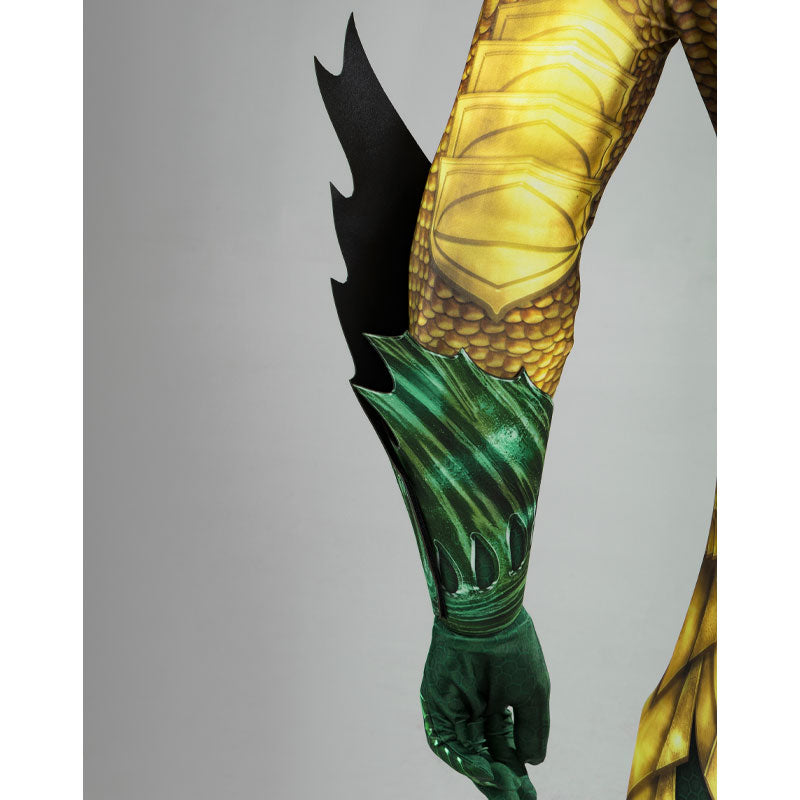 Aquaman 2 Arthur Curry Gold Jumpsuit Cosplay Costumes