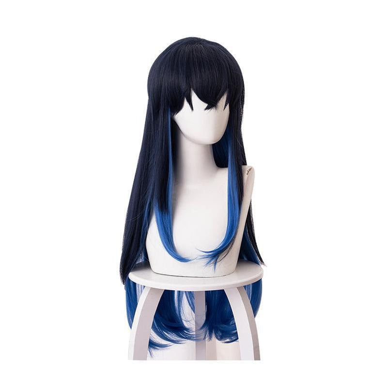 Demon Slayer Kimetsu no Yaiba Hashibira Inosuke Blue Gradient Cosplay Wigs