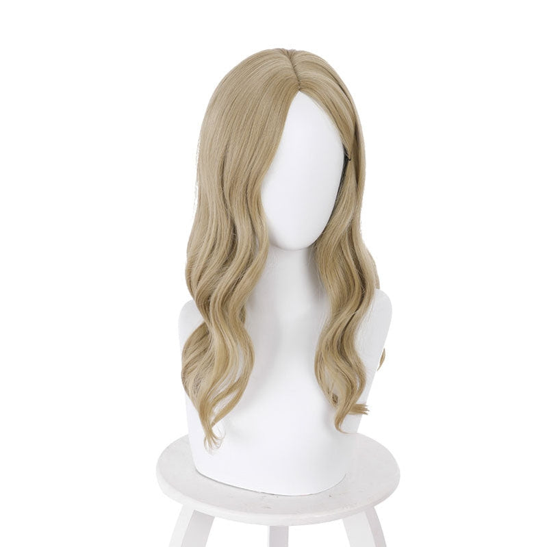 Resident Evil Village Bela Dimitrescu Brown-Yellow Long Curly Cosplay Wigs