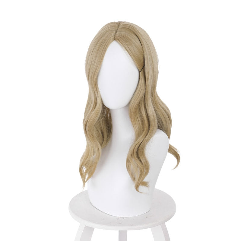 Resident Evil Village Bela Dimitrescu Brown-Yellow Long Curly Cosplay Wigs