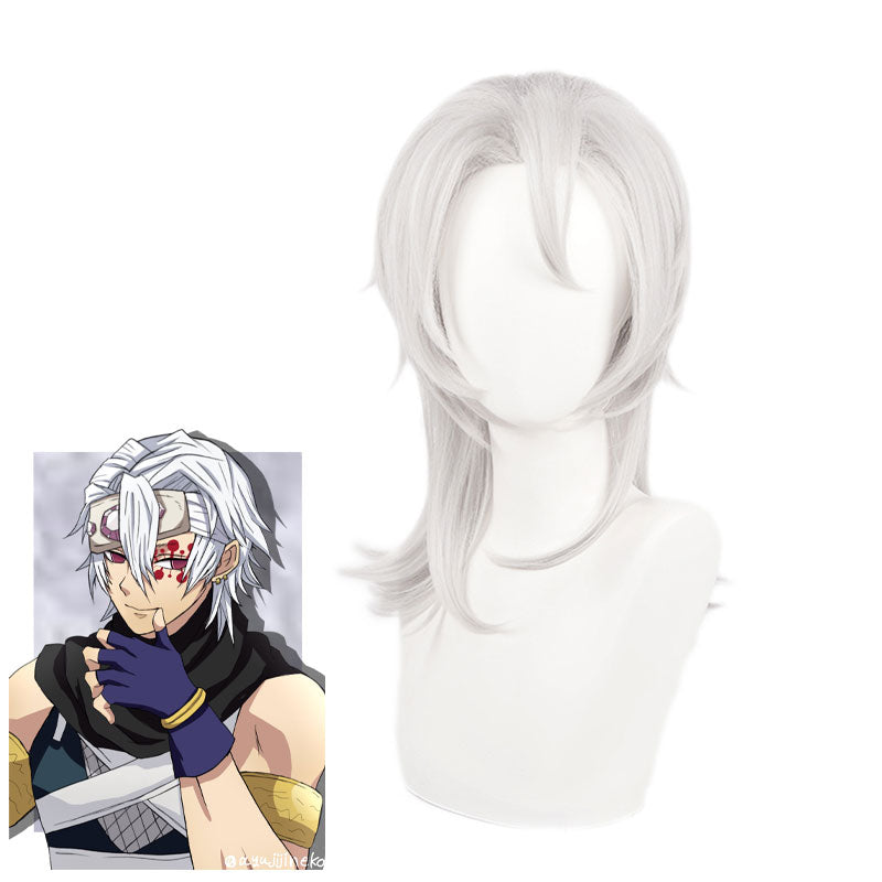 Demon Slayer Kimetsu no Yaiba Uzui Tengen Silver Long Cosplay Wigs