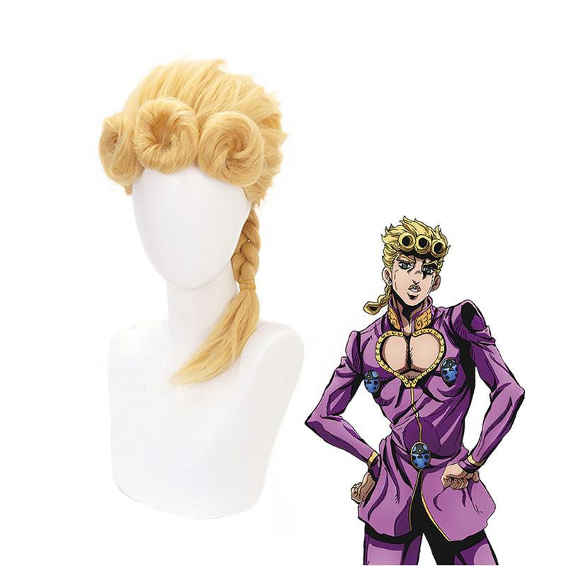 JoJo's Bizarre Adventure Golden Wind Giorno Giovanna Long Blond Cosplay Wigs