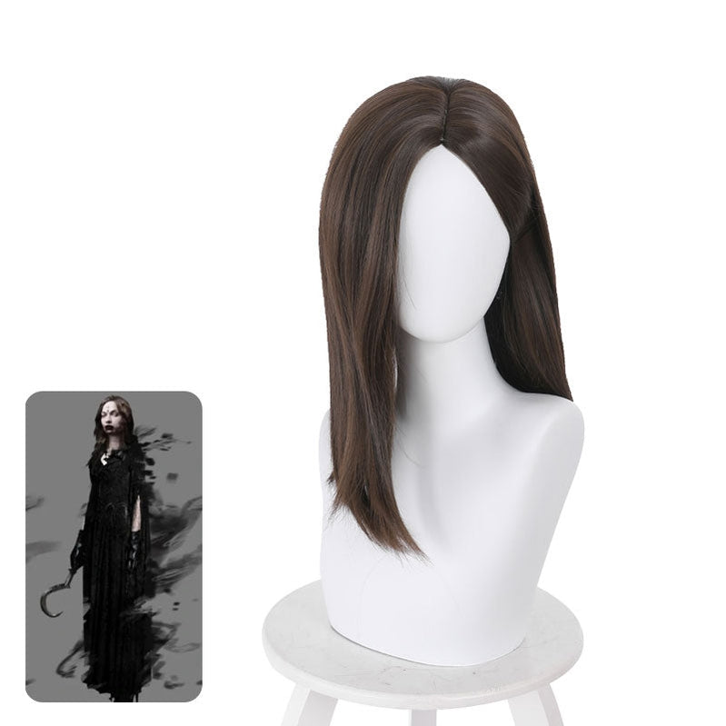 Resident Evil Village Cassandra Dimitrescu Dark Brown Long Cosplay Wigs