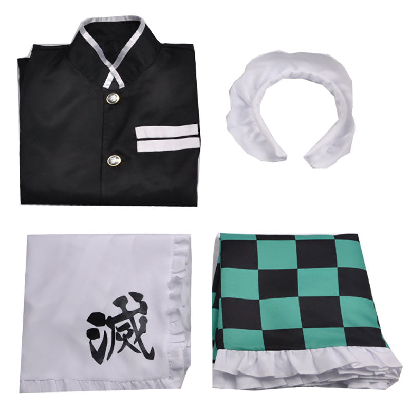 Demon Slayer Kimetsu no Yaiba Tanjiro Kamado Maid Dress Cosplay Costume