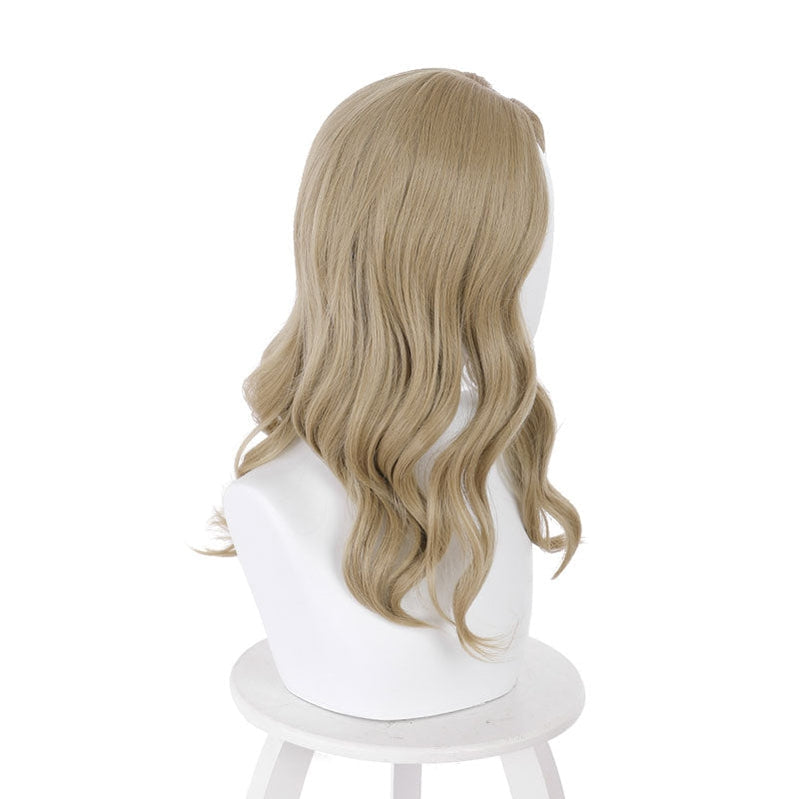 Resident Evil Village Bela Dimitrescu Brown-Yellow Long Curly Cosplay Wigs