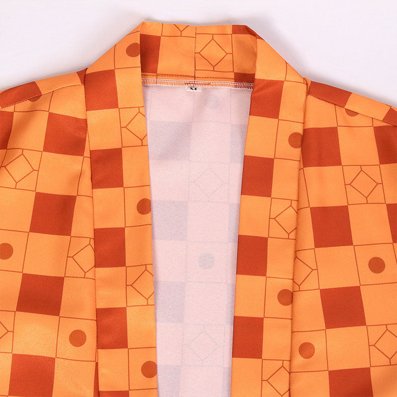 Demon Slayer Kimetsu no Yaiba Tanjiro Kamado Orange Cosplay Costume