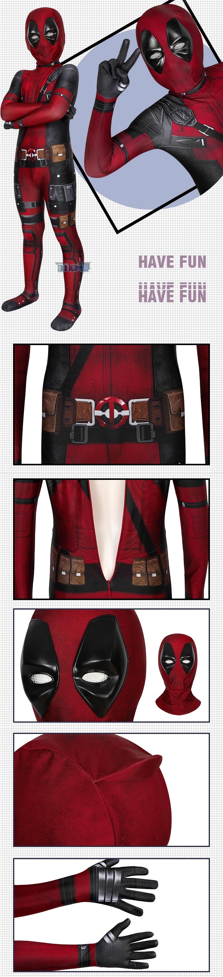 Deadpool Film Wade Wilson Kids Jumpsuit Cosplay Costumes