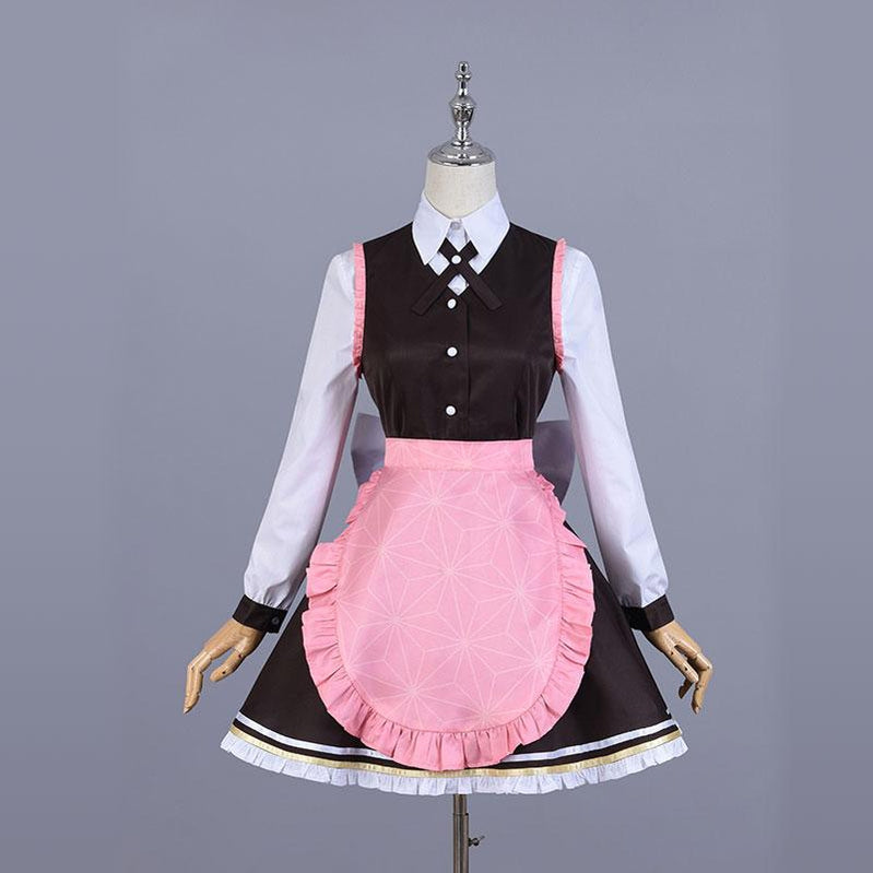 Demon Slayer Kimetsu no Yaiba Nezuko Kamado Maid Outfit Cosplay Costumes