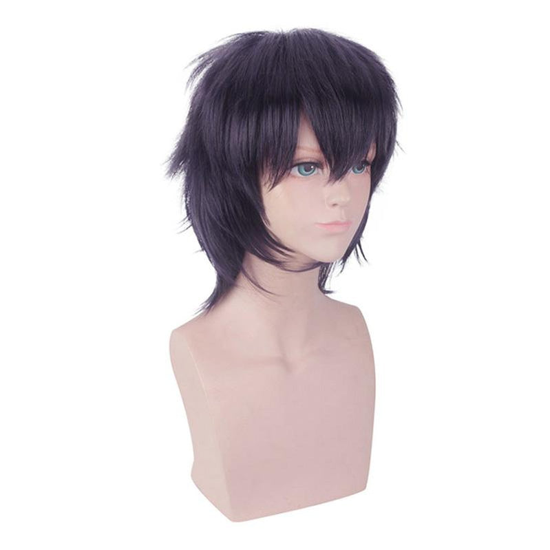 JoJo's Bizarre Adventure Golden Wind Narancia Ghirga Short Black Purple Cosplay Wigs