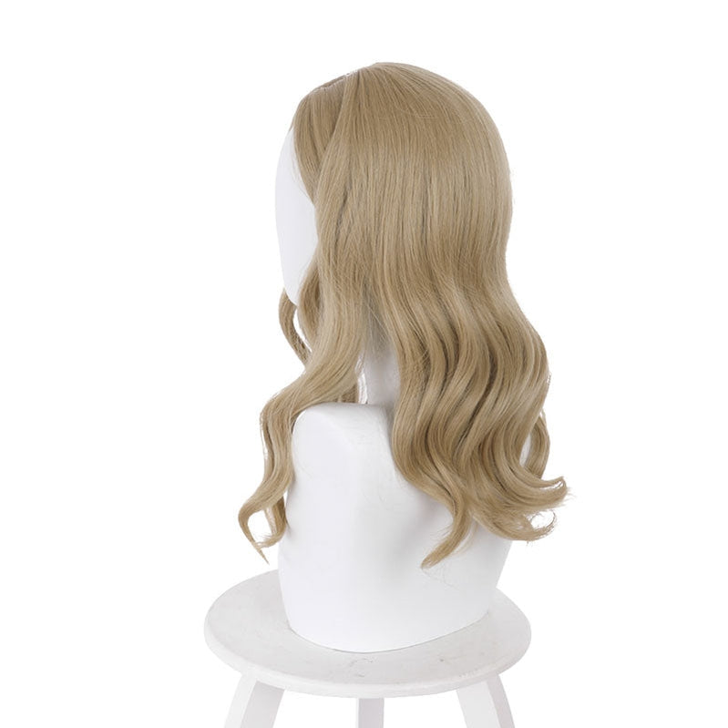 Resident Evil Village Bela Dimitrescu Brown-Yellow Long Curly Cosplay Wigs