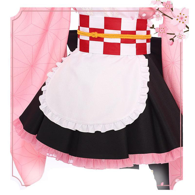 Demon Slayer Kimetsu no Yaiba Nezuko Kamado Maid Outfit Cosplay Costumes