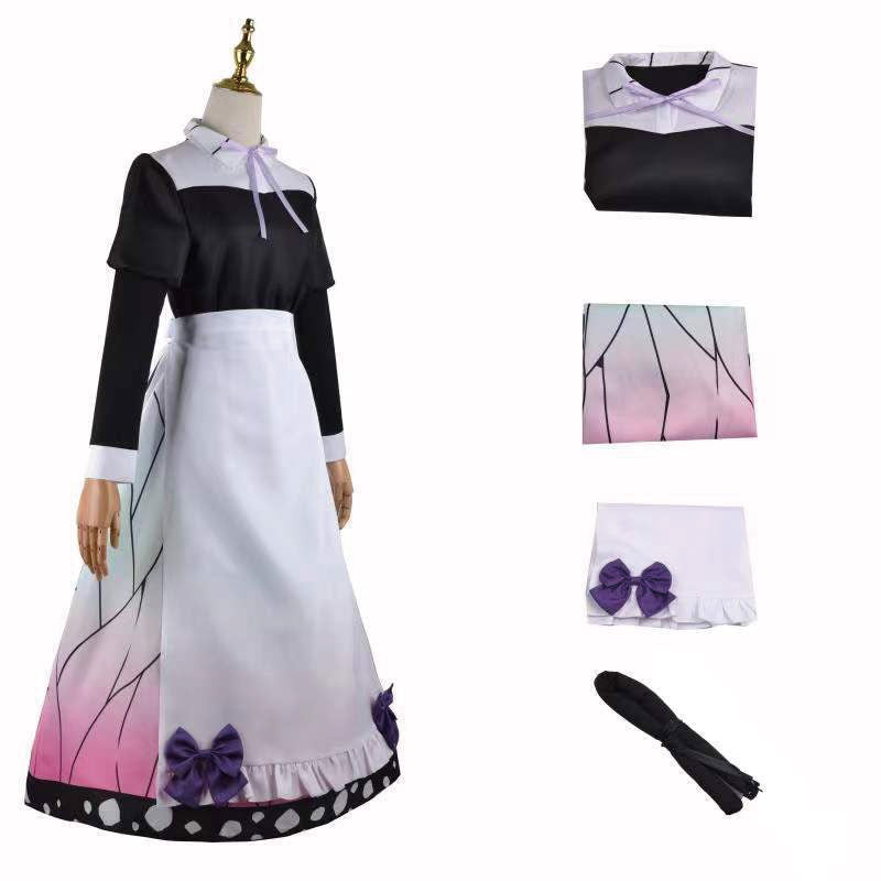 Demon Slayer Kimetsu no Yaiba Shinobu Kocho Maid Dress Cosplay Costumes