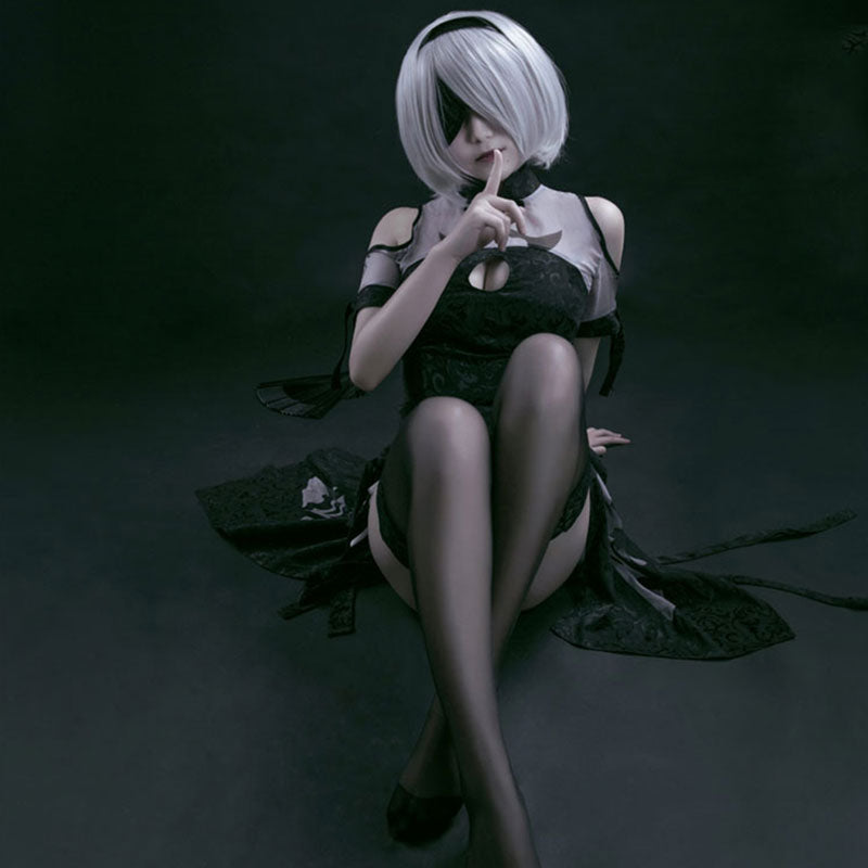 NieR: Automata 2B YoRHa No.2 Type B Cheongsam Halloween Cosplay Costume